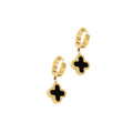 Lucky Tide Waterproof Clover Huggie Hoop Earrings - 18K Gold Plated
