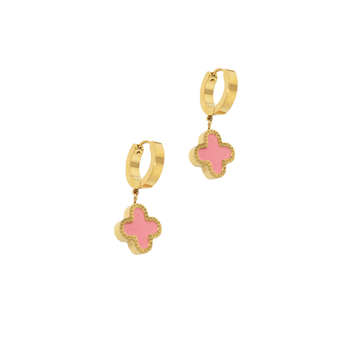 Lucky Tide Waterproof Clover Huggie Hoop Earrings - 18K Gold Plated