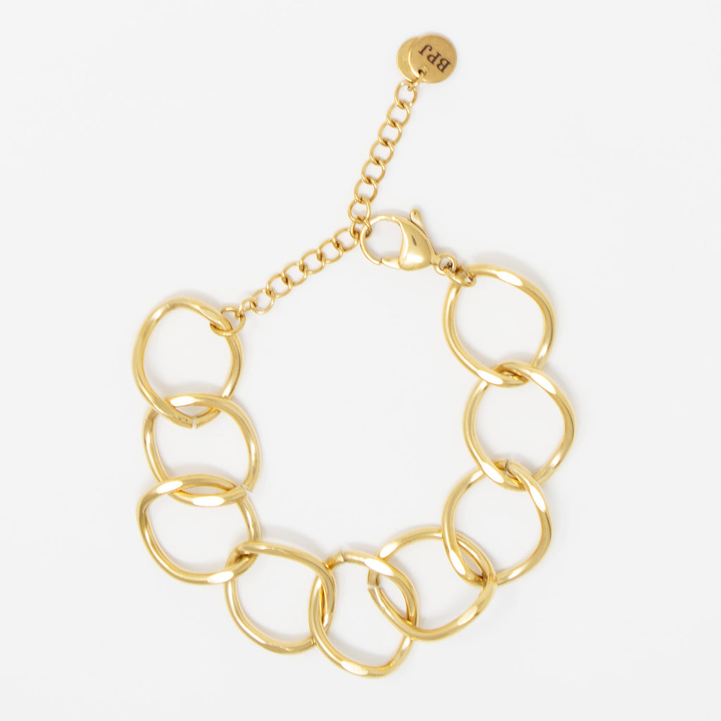 Big Bold Circle Gold-Tone Waterproof Bracelet
