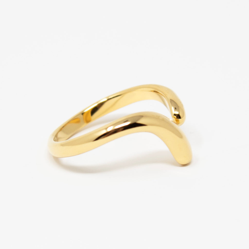 Curve Drip Gold-Tone Waterproof Ring