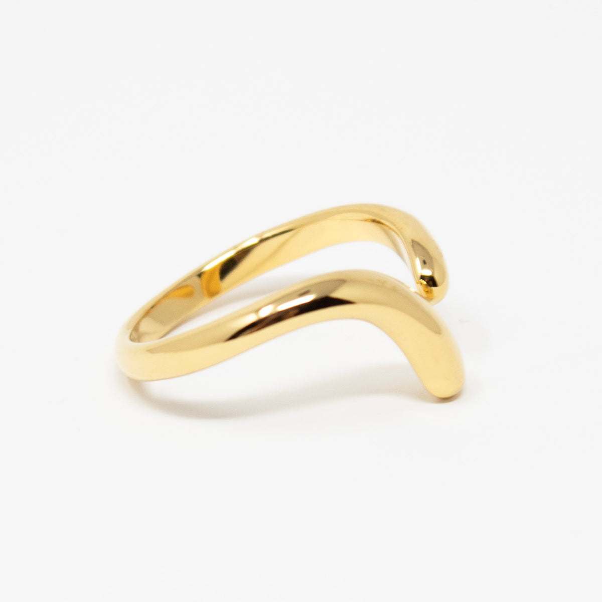 Curve Drip Gold-Tone Waterproof Ring