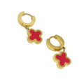 Lucky Tide Waterproof Clover Huggie Hoop Earrings - Gold