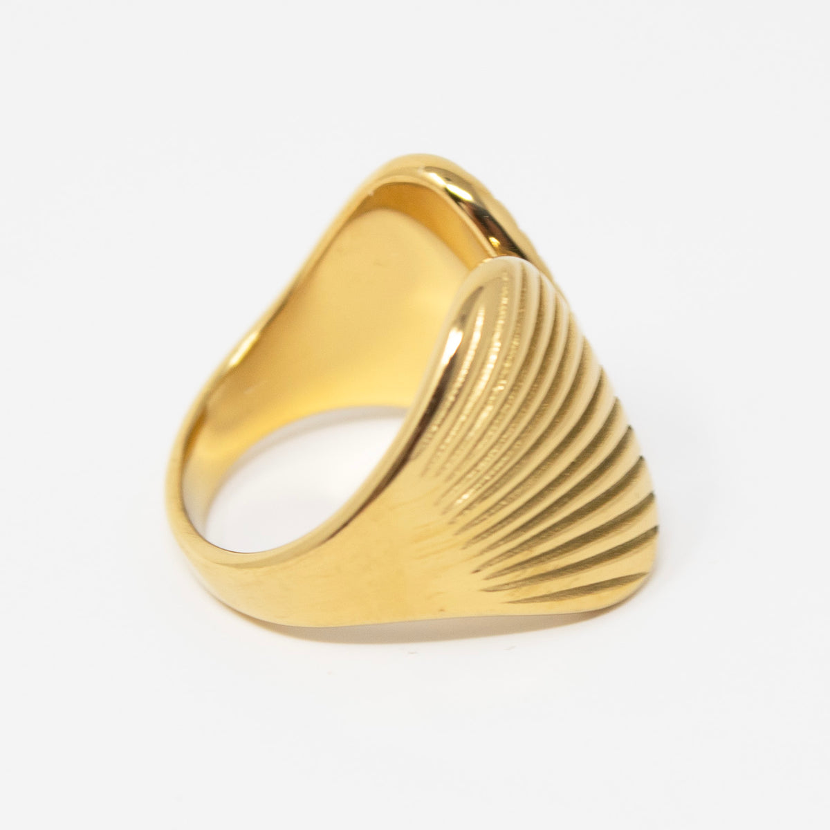 Twin Seashell Gold-Tone Waterproof Ring