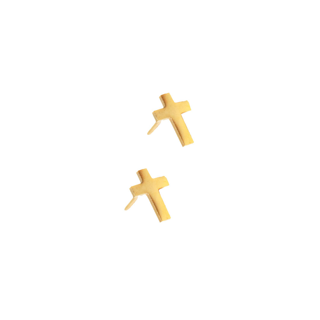 Tidewalker Gold Mini Cross Studs
