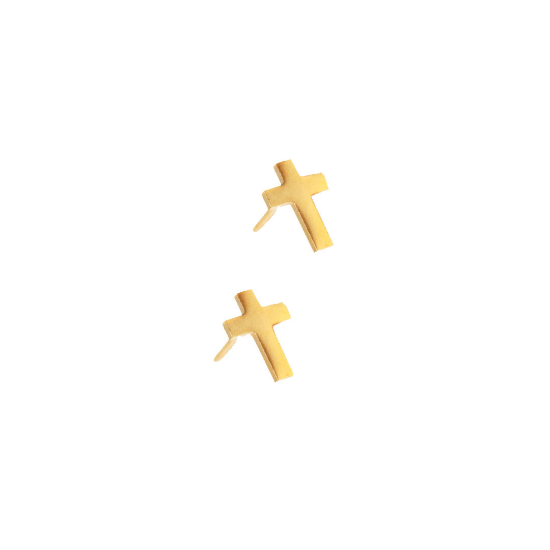 Tidewalker Gold Mini Cross Studs
