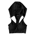 Women's Black Hooded Sports Bra | Runner Gal™