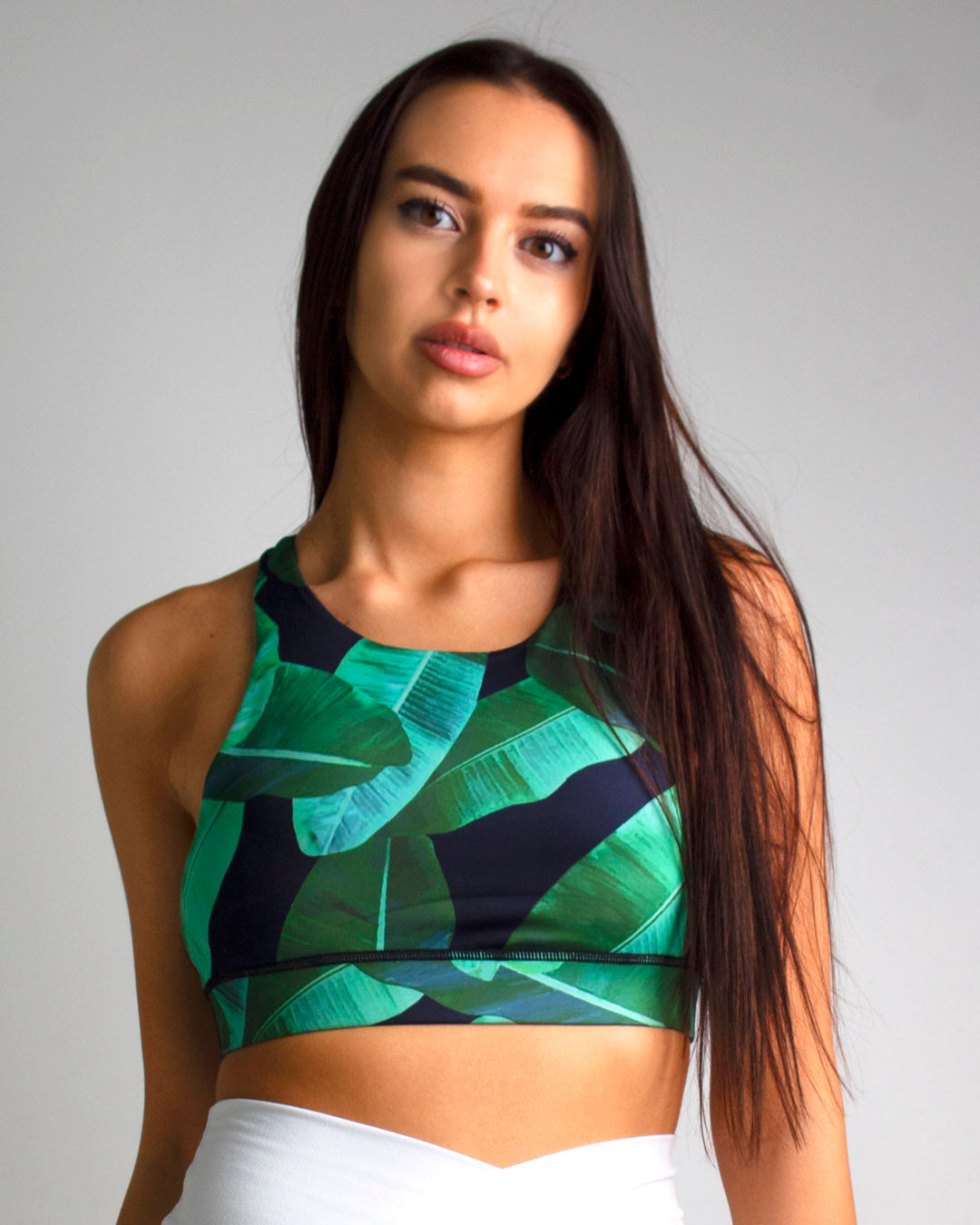 Women's Palm Tree Run to Swim Sports Bra