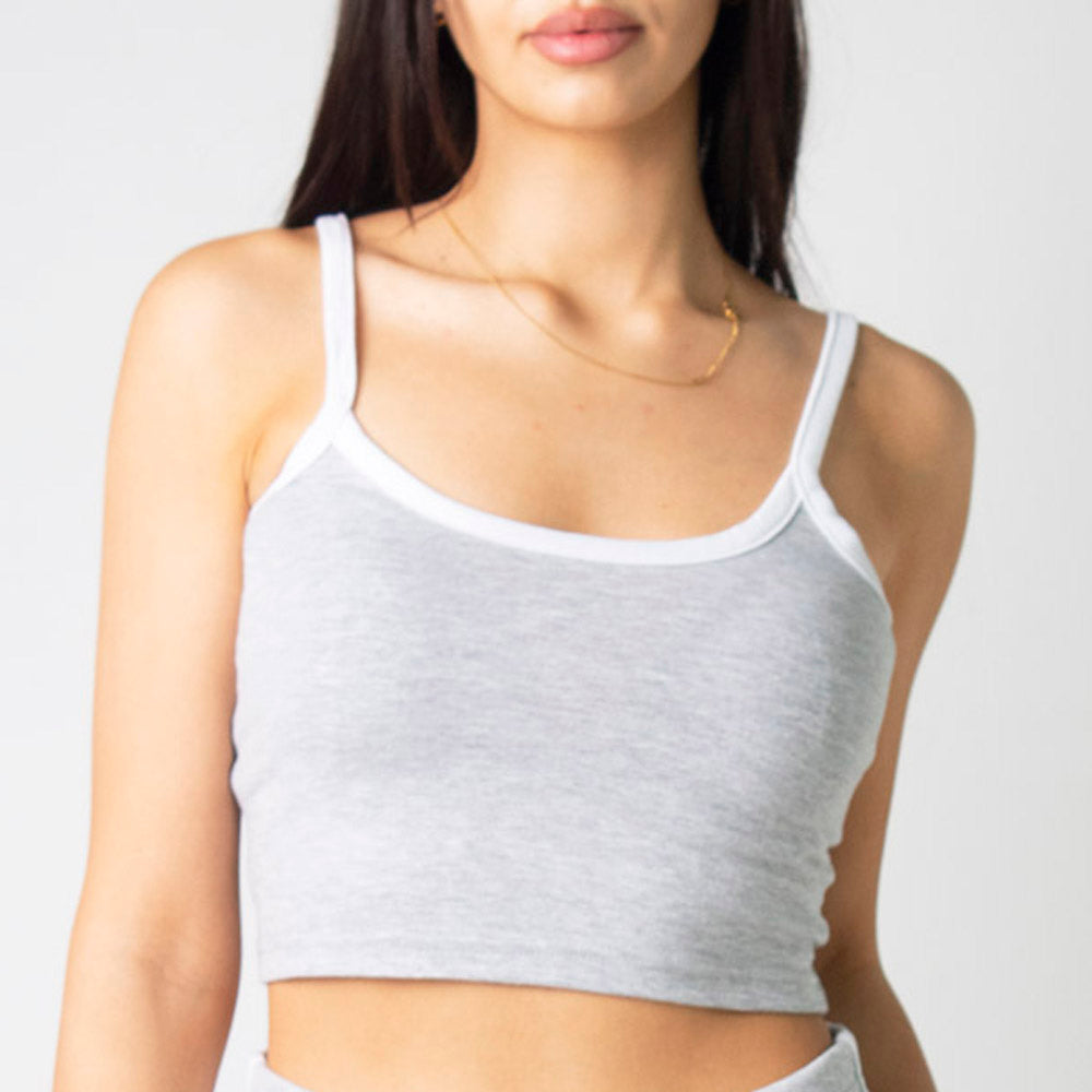 Heather Grey Retro Dolphin Shorts and Crop Top Outfit Set | Runner Gal™