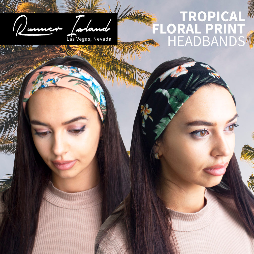 Women's Tropical Floral Print Headband 2 Pack | Runner Gal™