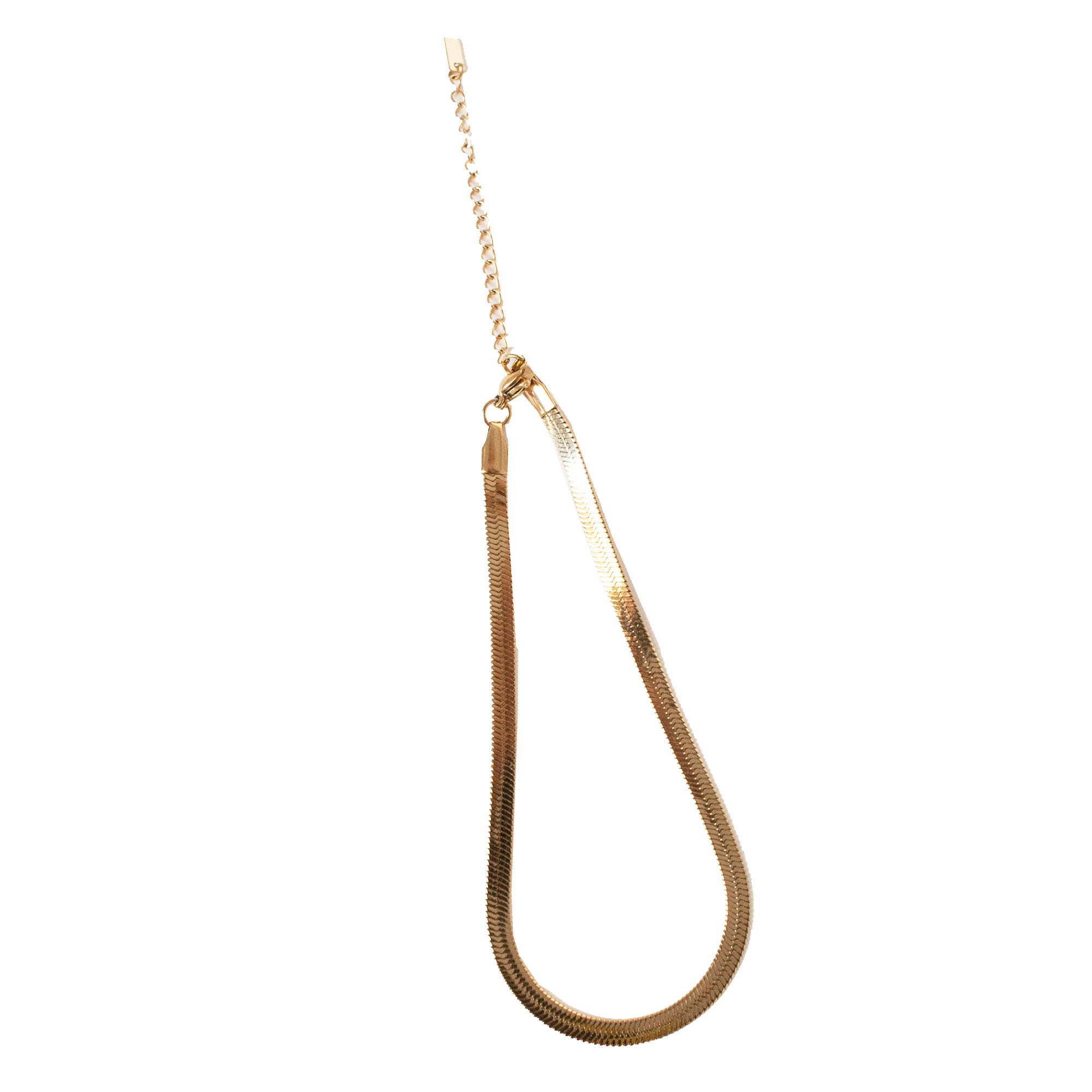 Sunlit Herringbone Gold Anklet