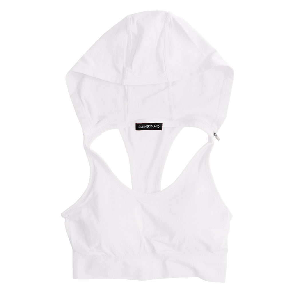 Womens Tennis White Sports Bra Tank Top Hoodie