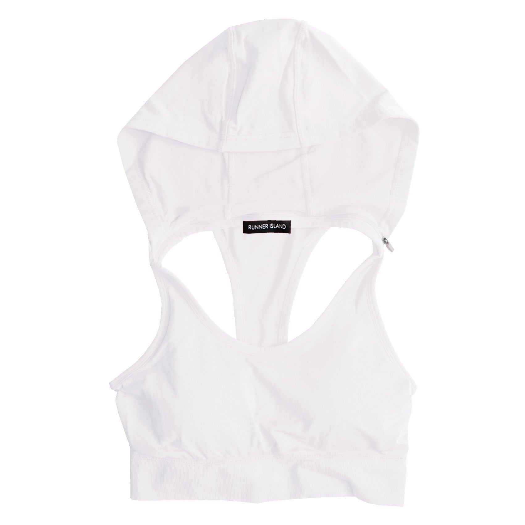 Womens Tennis White Sports Bra Tank Top Hoodie