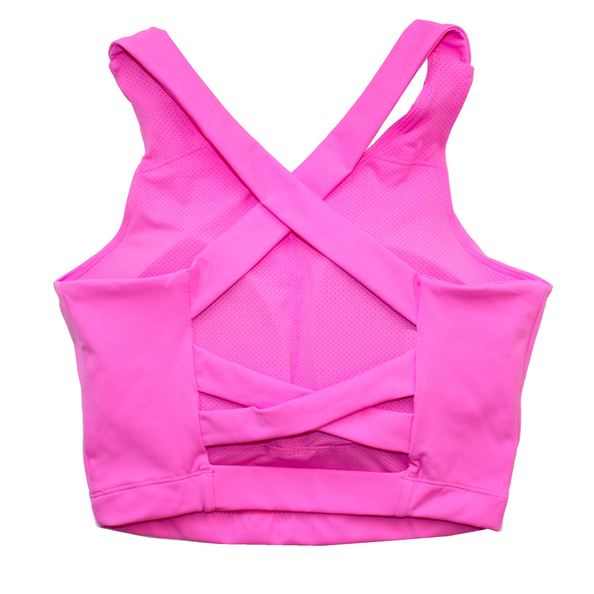 Women's Neon Pink Run to Swim Sports Bra Tank Top