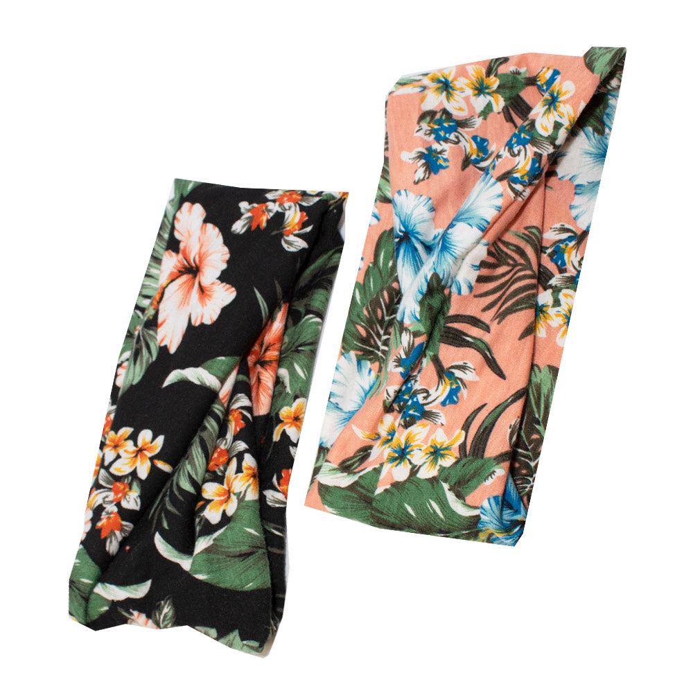 Women's Tropical Floral Print Headband 2 Pack | Runner Gal™