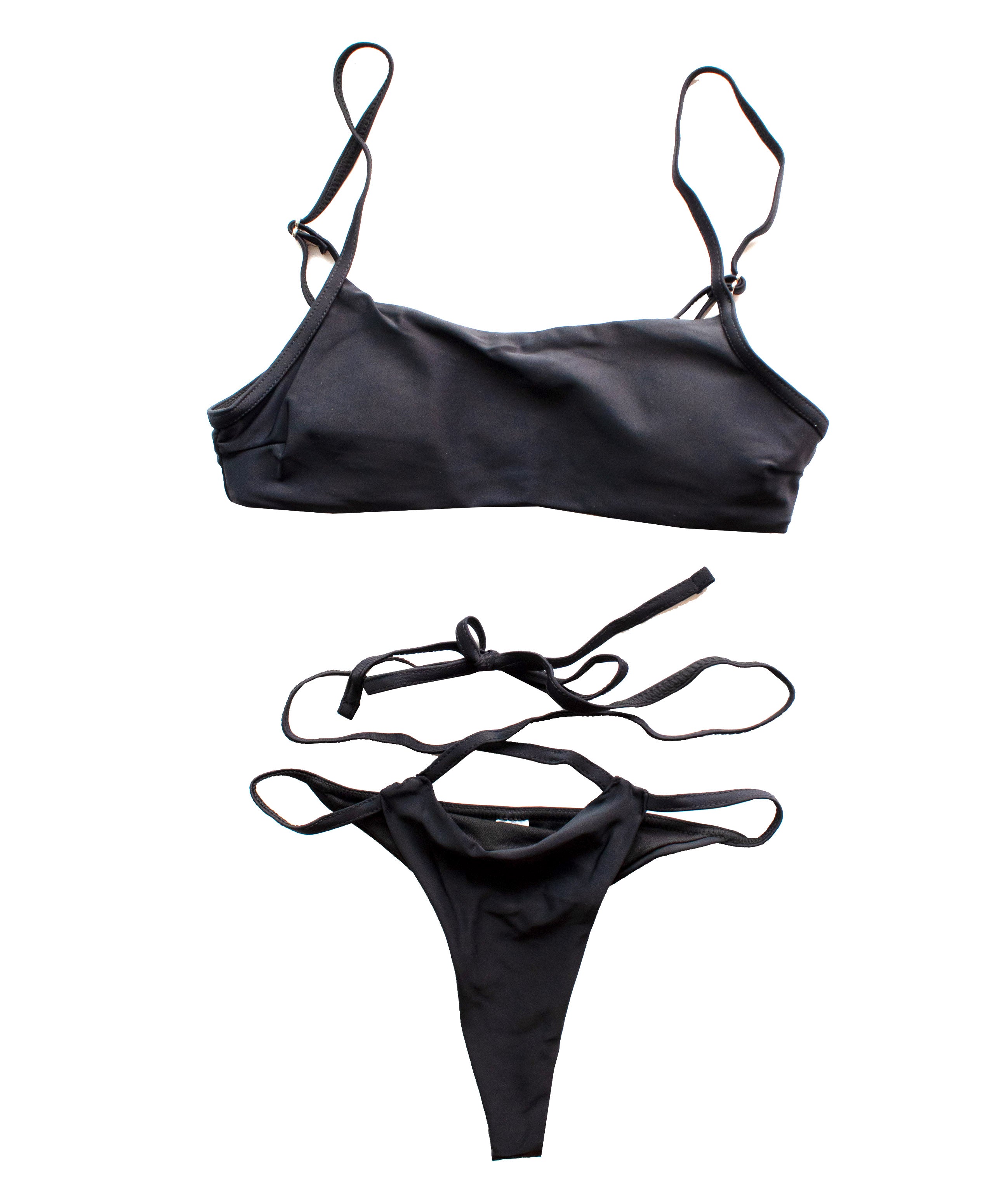Runner Island® Black Strappy Super Cheeky Bikini