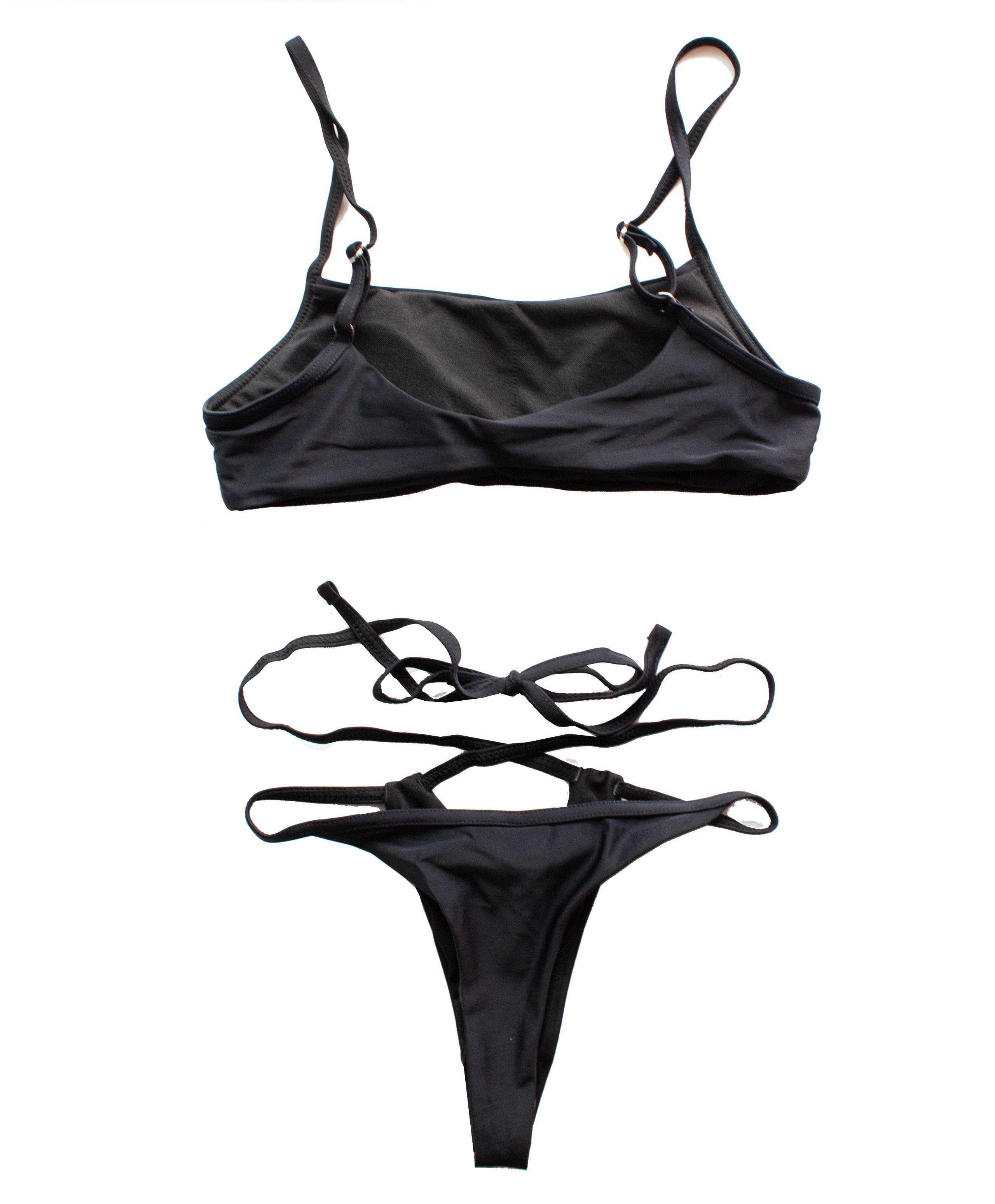 Runner Island® Black Strappy Super Cheeky Bikini