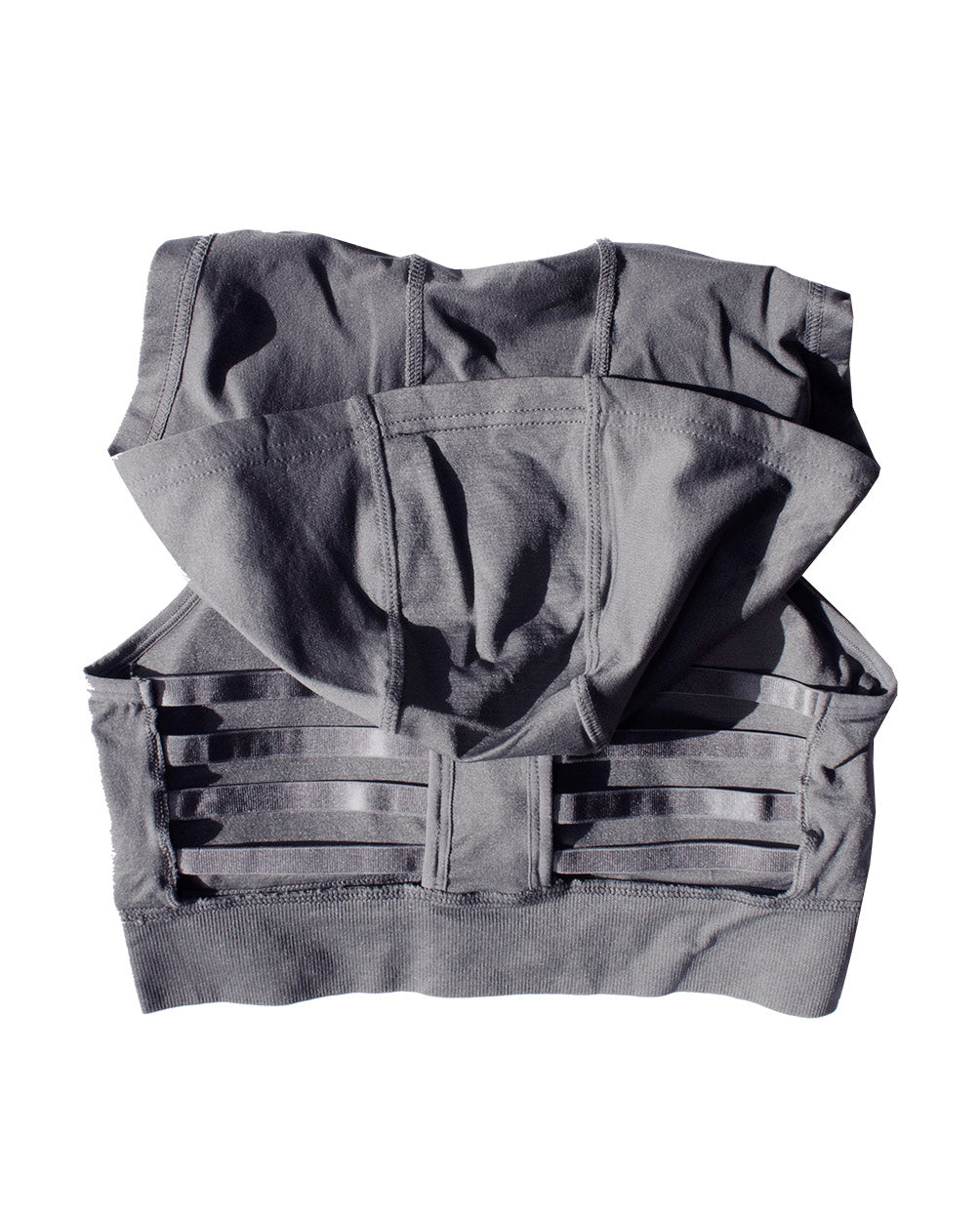 Womens Charcoal Sports Bra Tank Top Hoodie