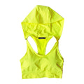 Women's Neon Yellow Hooded Sports Bra | Runner Gal™
