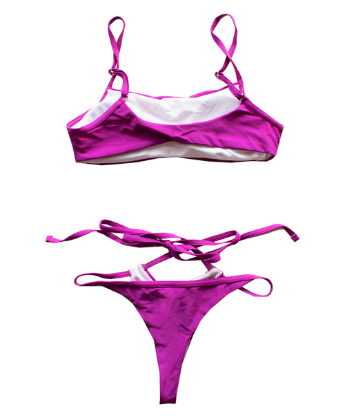 BeachProof™ Purple Strappy Super Cheeky Bikini
