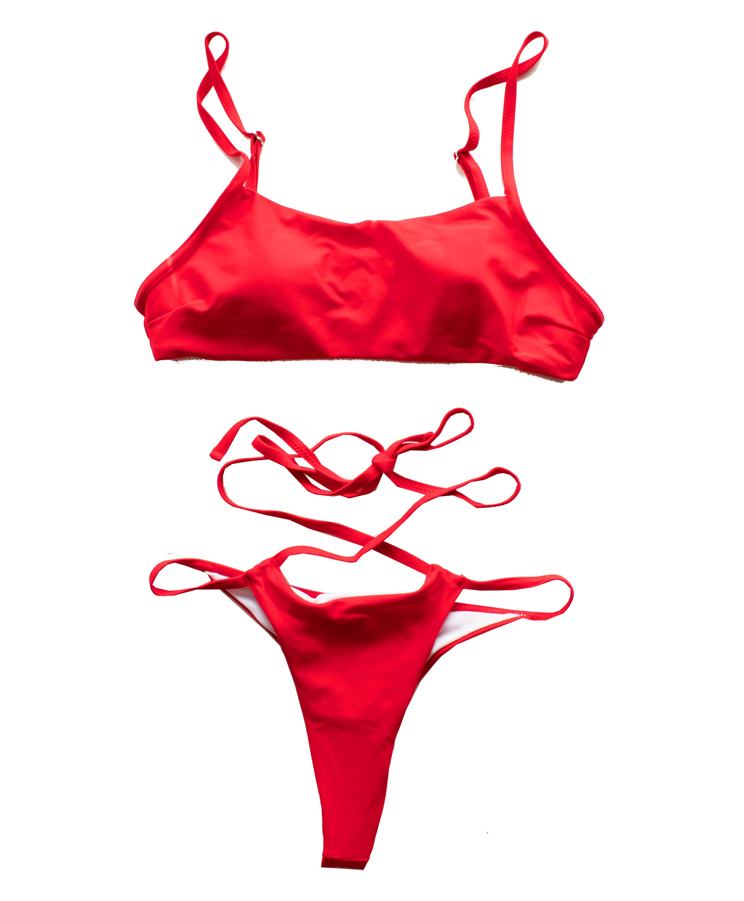 Runner Island® Red Strappy Super Cheeky Bikini