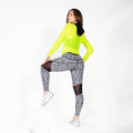Black White Patterned Knit Workout Leggings | Runner Gal™