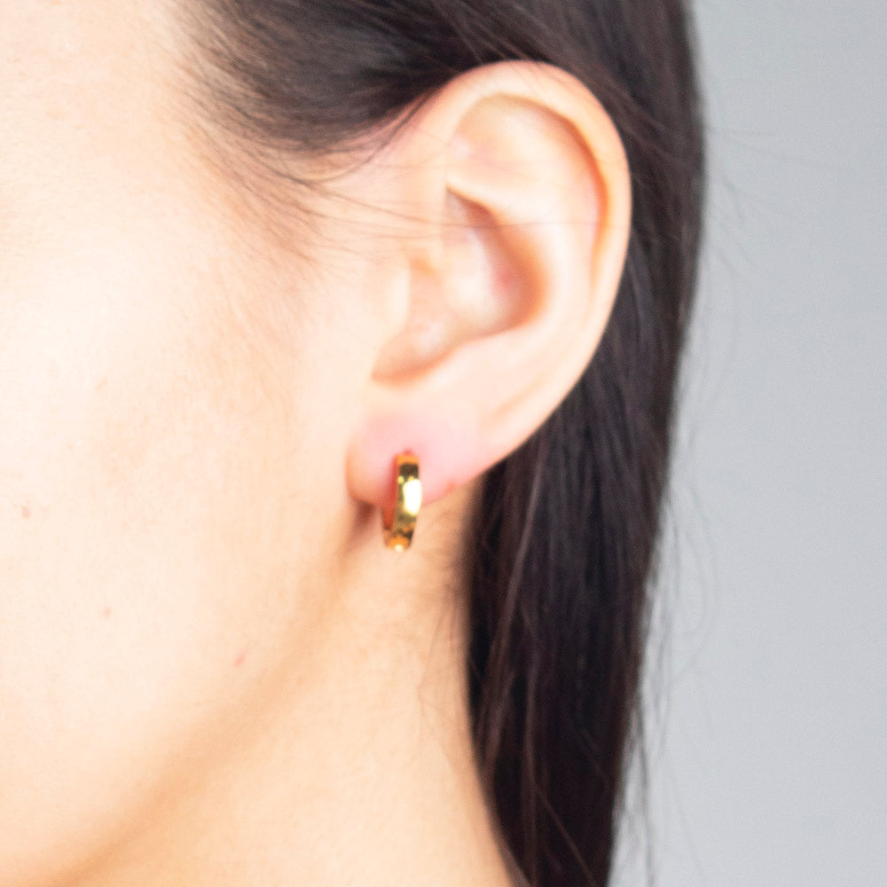 Surf Ready Gold Hinged Huggie Earrings