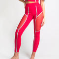 Red Mesh Workout Leggings | Runner Gal™