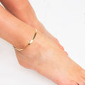 Sunlit Herringbone Gold Anklet