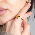 Island Bloom Gold Plumeria Cuff Ring