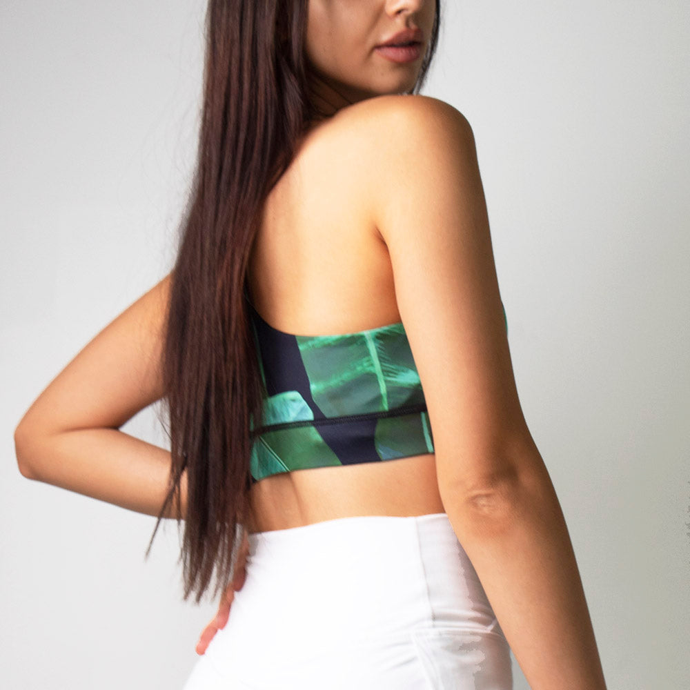 Women's Palm Tree Run to Swim Sports Bra