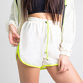 White Water-Resistant Windbreaker Track Shorts | Runner Gal™