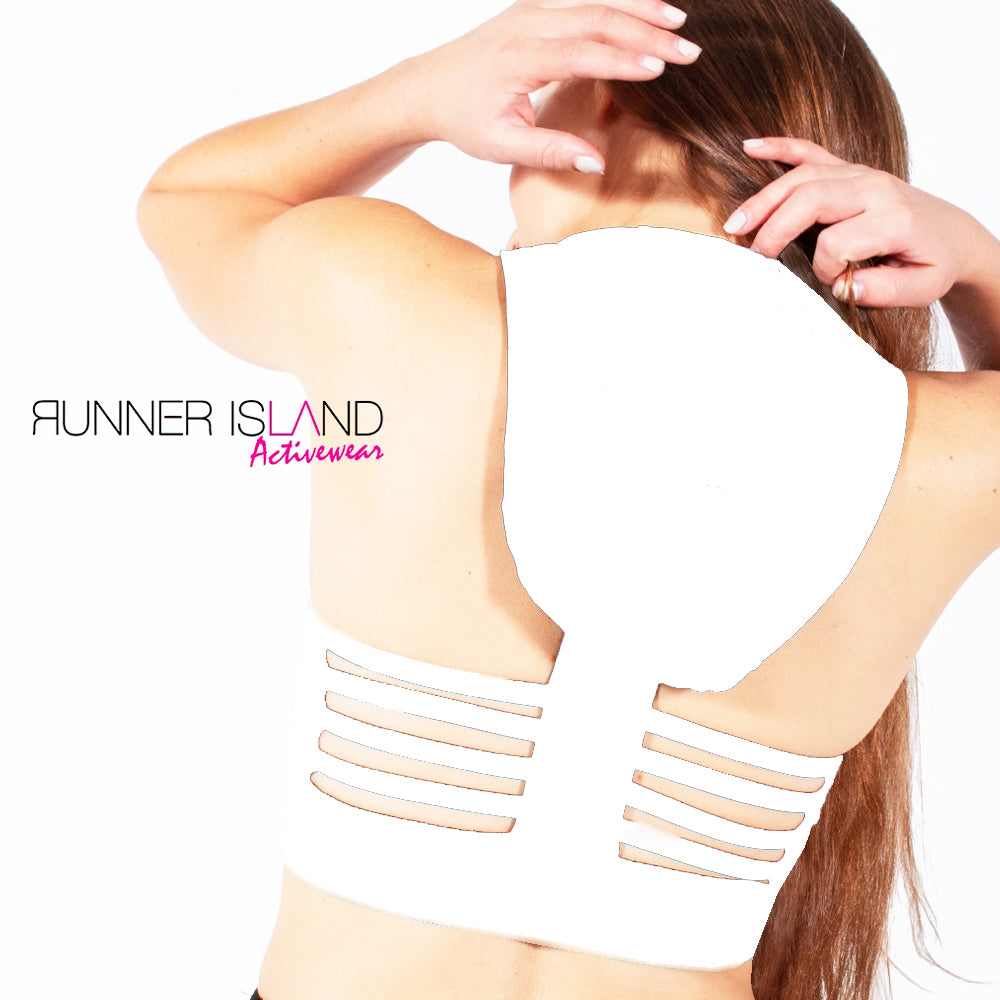 Womens Tennis White Sports Bra Tank Top Hoodie