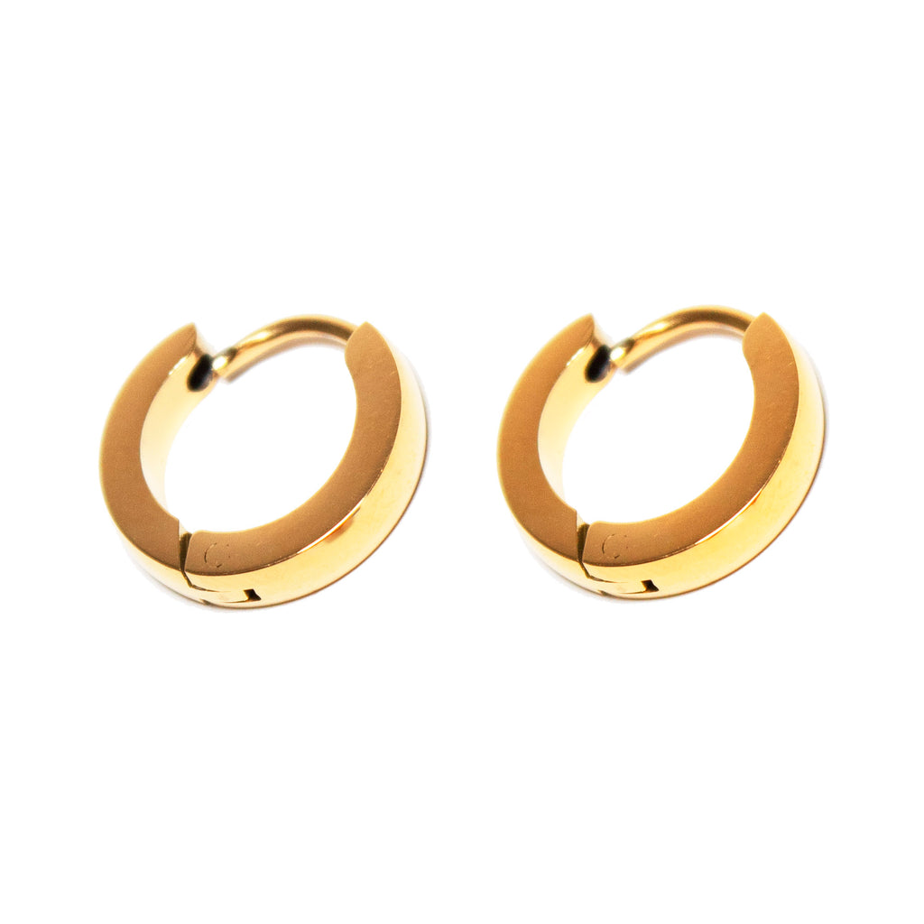 Surf Ready Gold Hinged Huggie Earrings