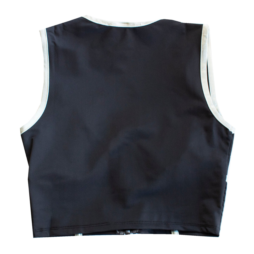 Women's Black Run to Swim Zipper Crop Tank | Runner Gal™
