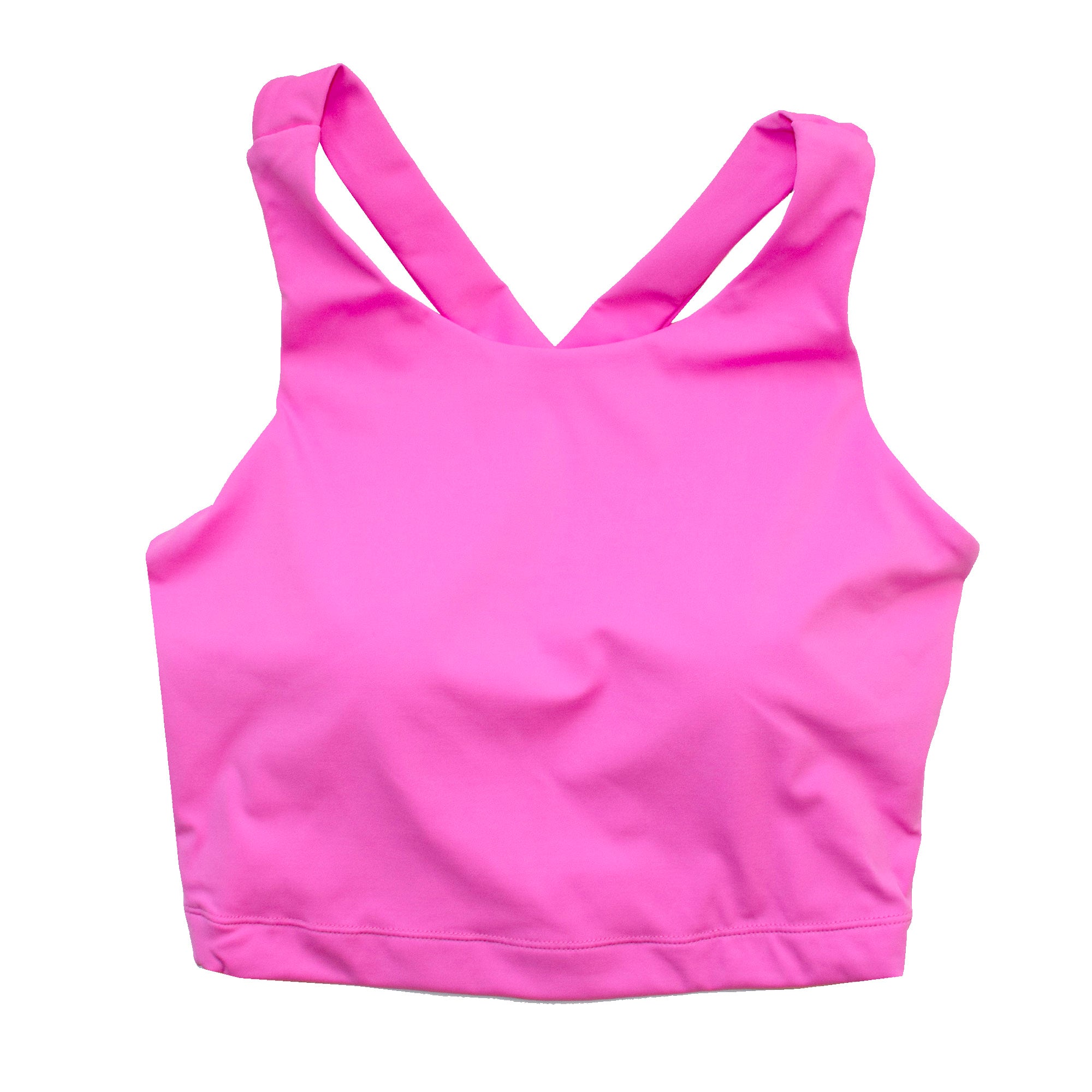 Women's Neon Pink Run to Swim Sports Bra Tank Top