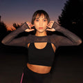 Coastal Sun Workout Crop Top Long Sleeve Run to Swim | Runner Gal™